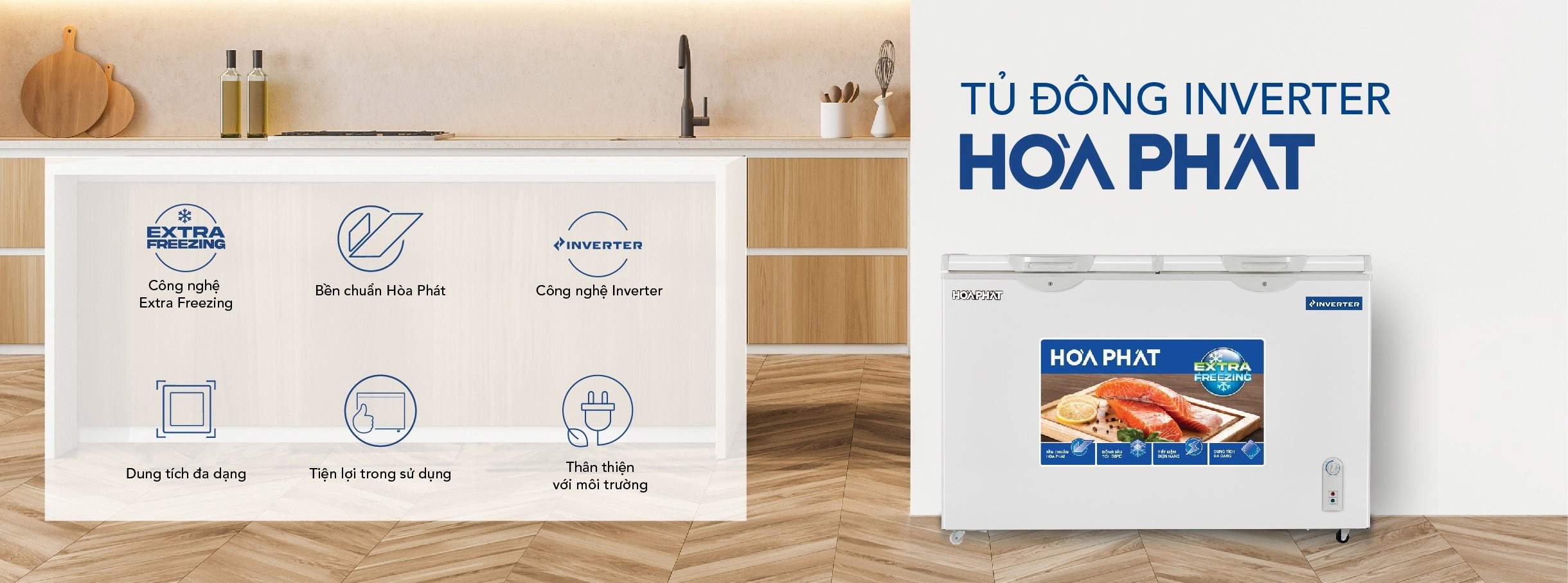 Tủ bảo quản 1 ngăn Hòa Phát Inverter 352L HPF- AD8352